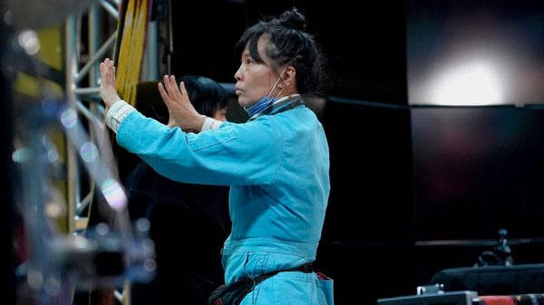 woman directing a film