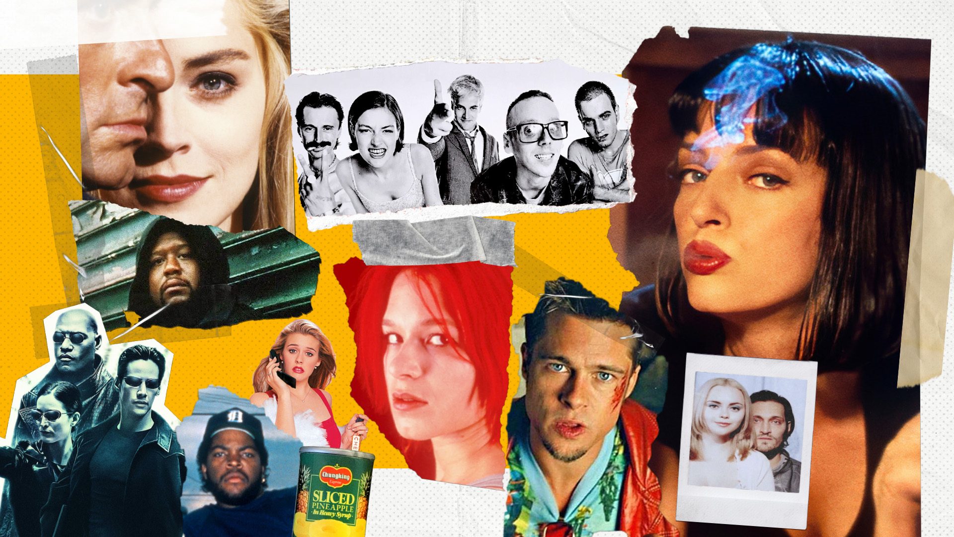 series graphic collage of iconic 90s films