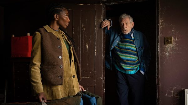 The Christophers film image; two people standing near each other