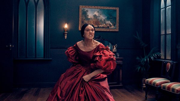 Mārama film image; angry woman charging through a room