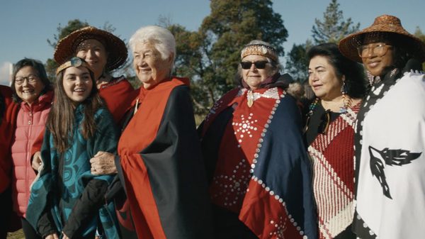 Namesake film image; people standing outside
