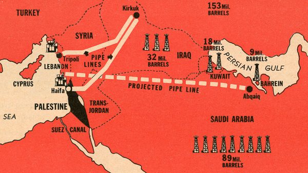 An Incomplete Calendar film image; a drawn map of the Middle East