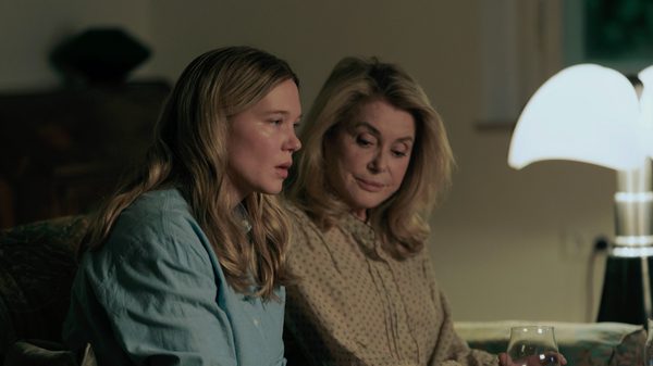Gentle Monster film image; two women sitting together