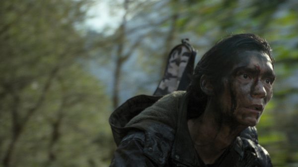 In Alaska film image; man in the woods