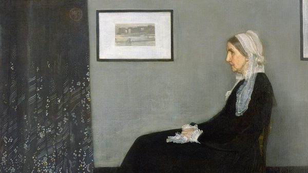 James McNeill Whistler film image; painting of a seated woman