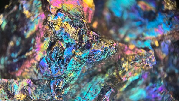 Materia film image; close on bornite mineral