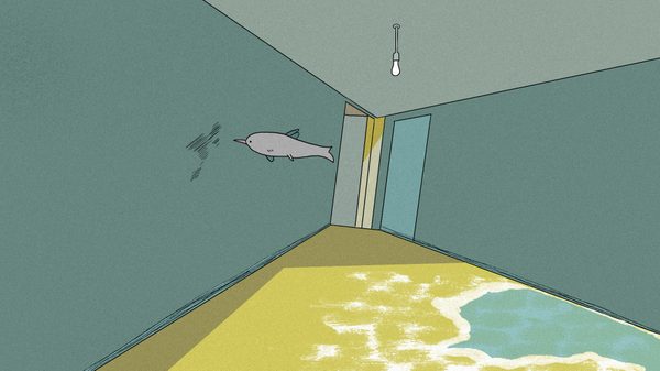 Who Killed Narin G**** ? film image; animated room with sand on the floor